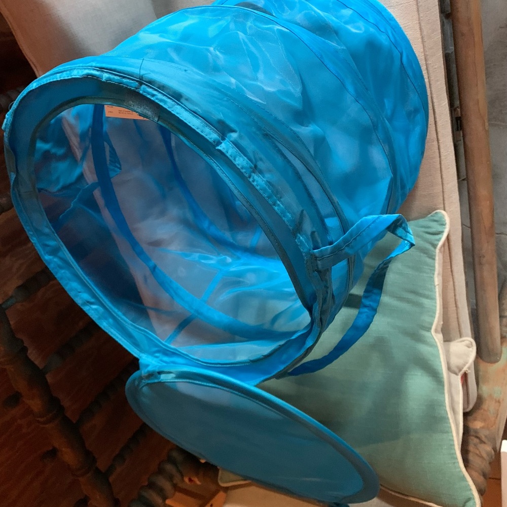 IKEA almost unused collapsible clothes hamper. Caribbean blue.